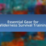 Essential Gear for Wilderness Survival Training