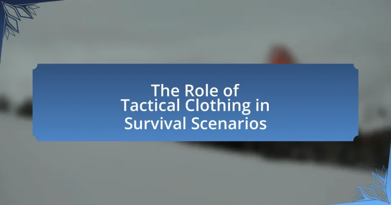 The Role of Tactical Clothing in Survival Scenarios