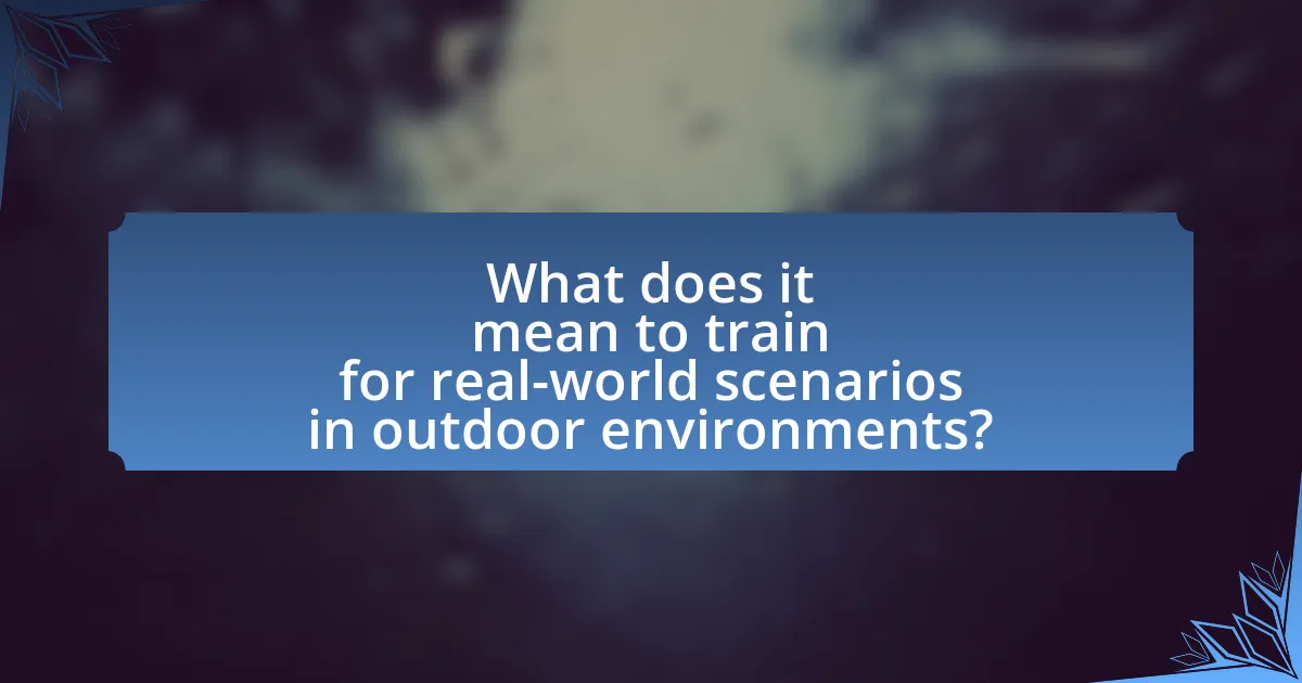 What does it mean to train for real-world scenarios in outdoor environments?