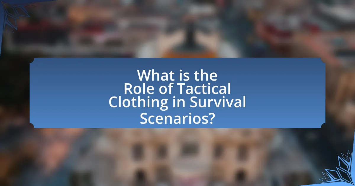 What is the Role of Tactical Clothing in Survival Scenarios?